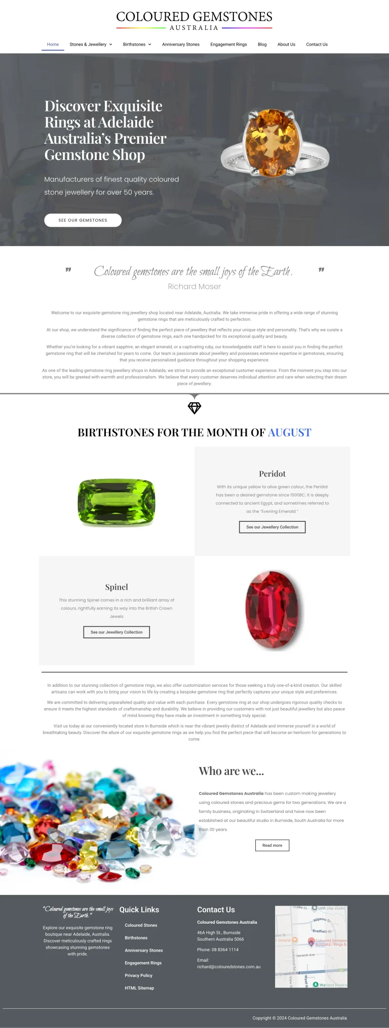 coloured gemstones au
